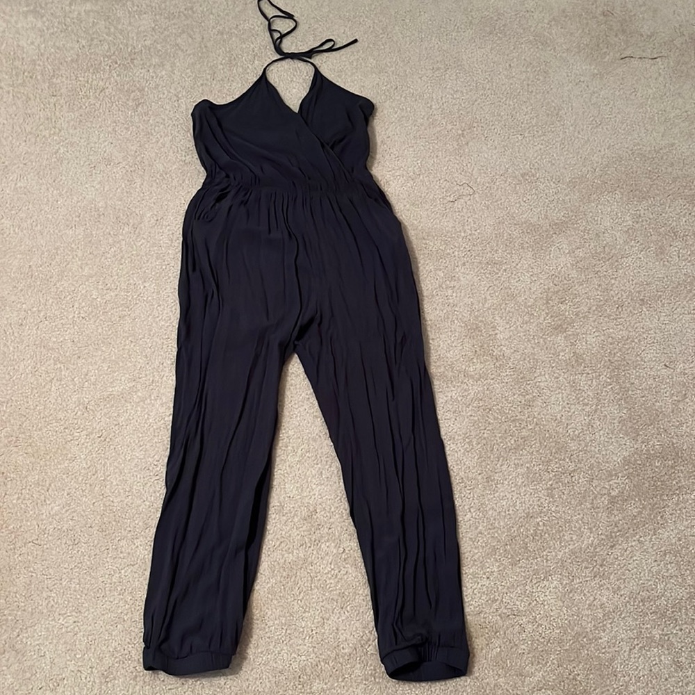 Lulu’s Gray Halter Jumpsuit
